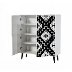 Шкаф Kalune Design 869, 111 см, черный/белый цена и информация | Шкафчики в гостиную | pigu.lt