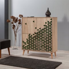 Шкафчик Kalune Design 863 (I), 111 см, цвета дуба/темно-зеленый цена и информация | Шкафчики в гостиную | pigu.lt