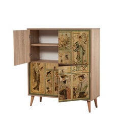 Шкаф Kalune Design 863 (I), 111 см, дуб/зеленый цена и информация | Шкафчики в гостиную | pigu.lt