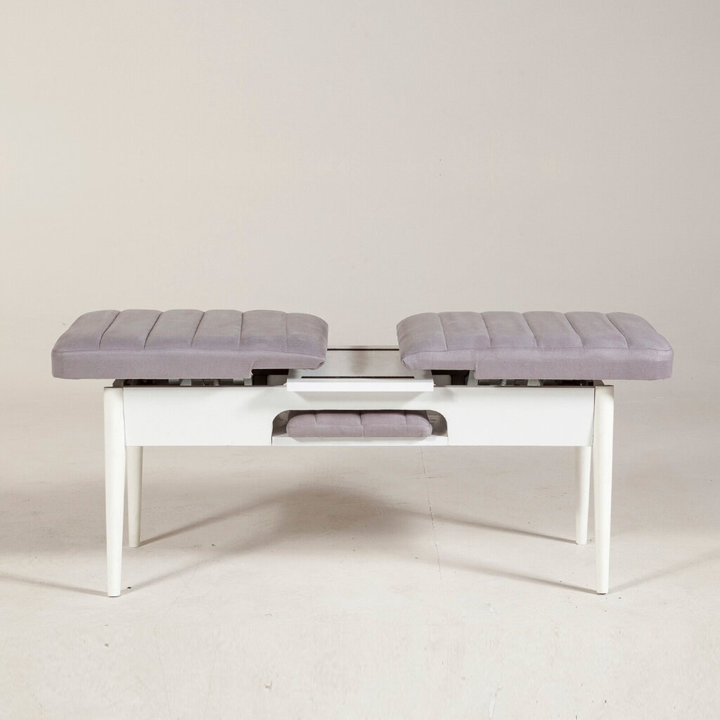 Suolas Kalune Design 869(I), baltas/šviesiai pilkas kaina ir informacija | Virtuvės ir valgomojo kėdės | pigu.lt