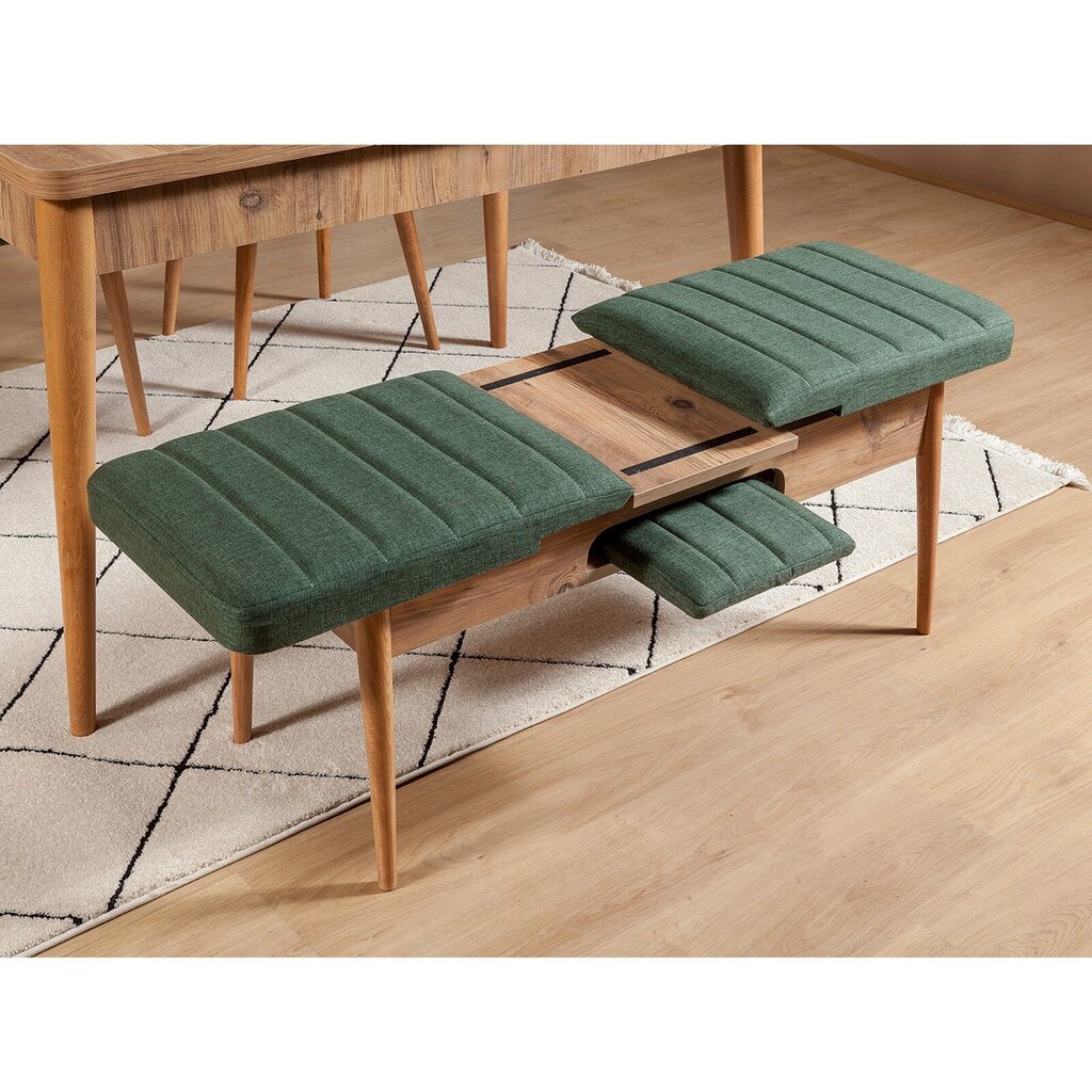 Suolas Kalune Design 869(I), žalias/smėlio spalvos kaina ir informacija | Virtuvės ir valgomojo kėdės | pigu.lt