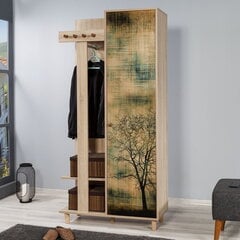 Комплект мебели для прихожей Kalune Design 869(IV), зеленый/дуб цена и информация | Комплекты в прихожую | pigu.lt