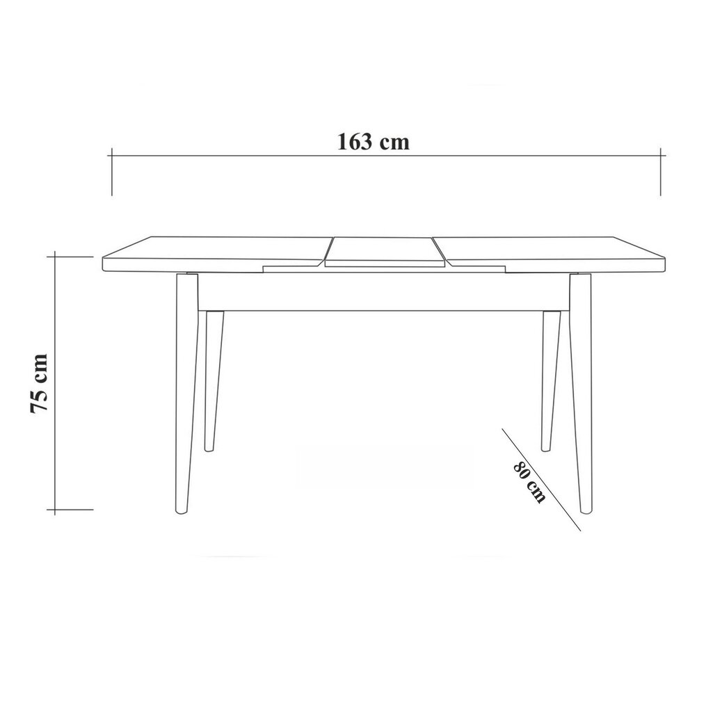 Išskleidžiamas stalas Kalune Design 869, rudas kaina ir informacija | Virtuvės ir valgomojo stalai, staliukai | pigu.lt