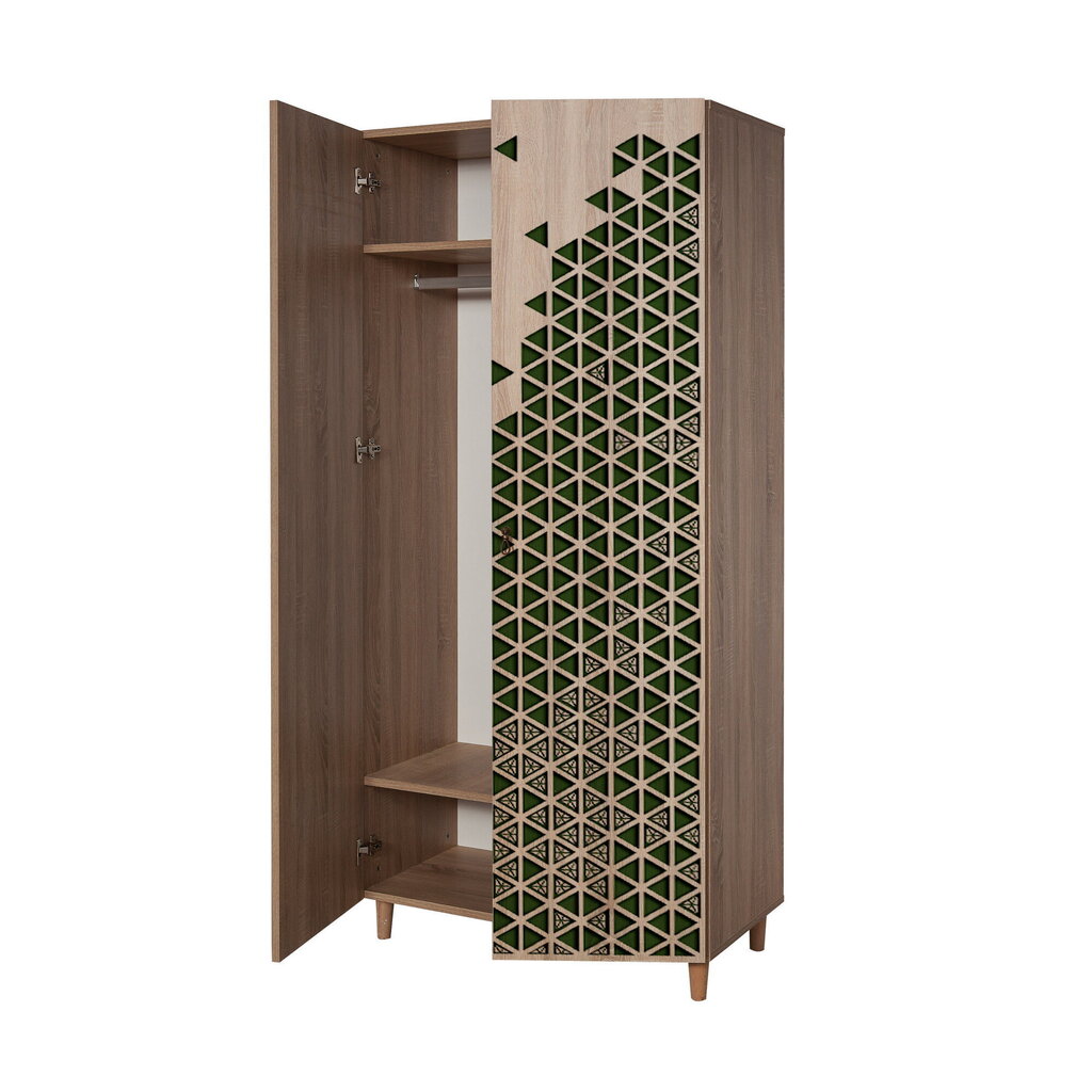 Spinta Kalune Design Wardrobe 869 (IV), 90 cm, ąžuolo spalvos/žalia kaina ir informacija | Spintos | pigu.lt
