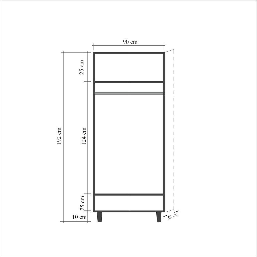 Spinta Kalune Design Wardrobe 869 (IV), 90 cm, ąžuolo spalvos/žalia цена и информация | Spintos | pigu.lt