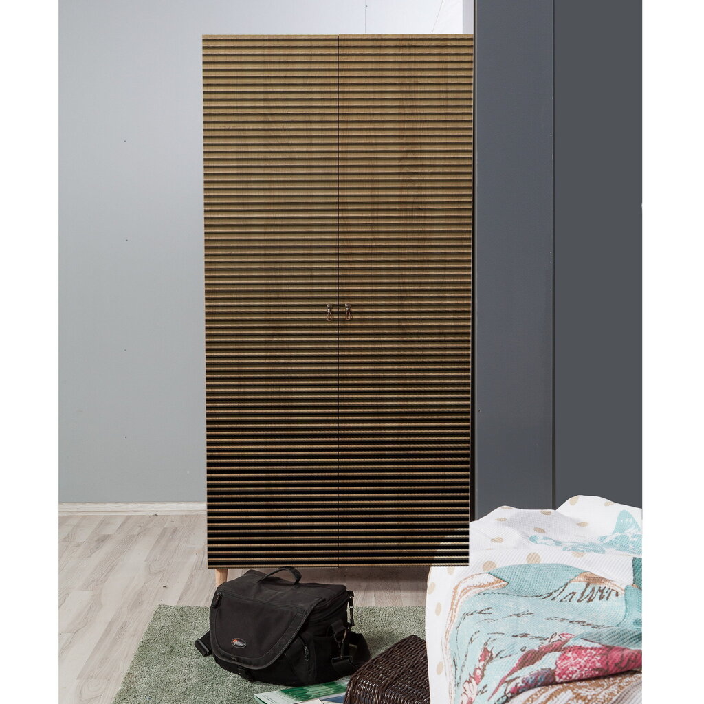 Spinta Kalune Design Wardrobe 869 (IV), 90 cm, ąžuolo spalvos/geltona kaina ir informacija | Spintos | pigu.lt