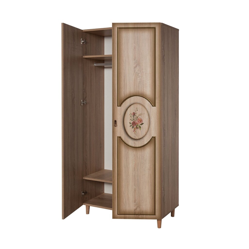 Spinta Kalune Design Wardrobe 863 (I), 90 cm, ąžuolo spalvos/tamsiai ruda kaina ir informacija | Spintos | pigu.lt