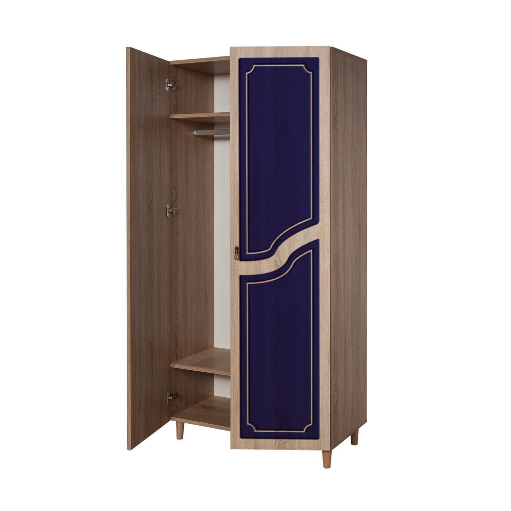 Spinta Kalune Design Wardrobe 869 (IV), 90 cm, tamsiai mėlyna/ąžuolo spalvos kaina ir informacija | Spintos | pigu.lt