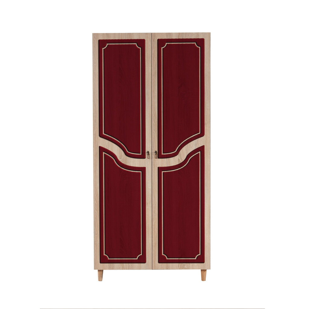 Spinta Kalune Design Wardrobe 869 (IV), 90 cm, ąžuolo spalvos/raudona kaina ir informacija | Spintos | pigu.lt