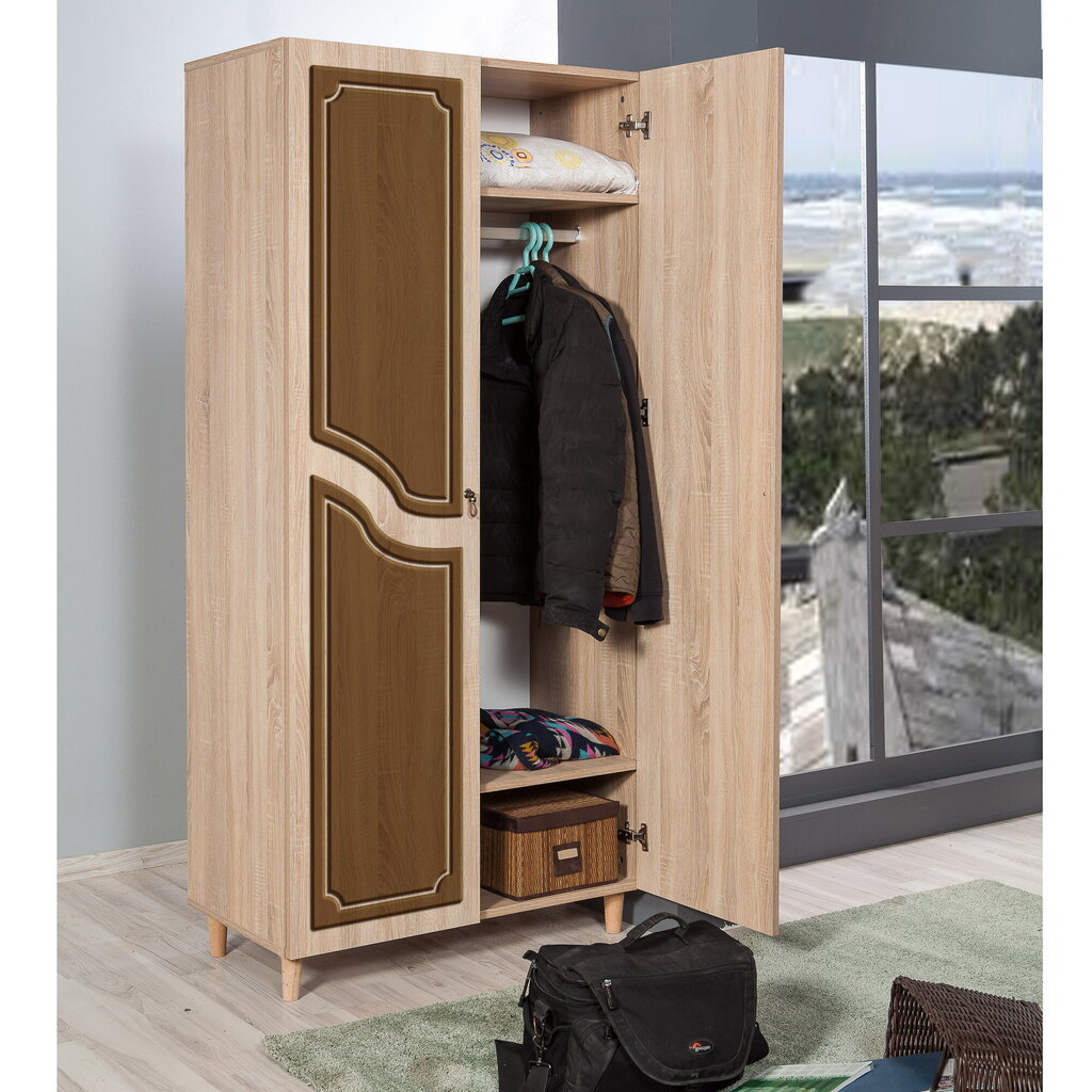 Spinta Kalune Design Wardrobe 869 (IV), 90 cm, ruda/ąžuolo spalvos kaina ir informacija | Spintos | pigu.lt