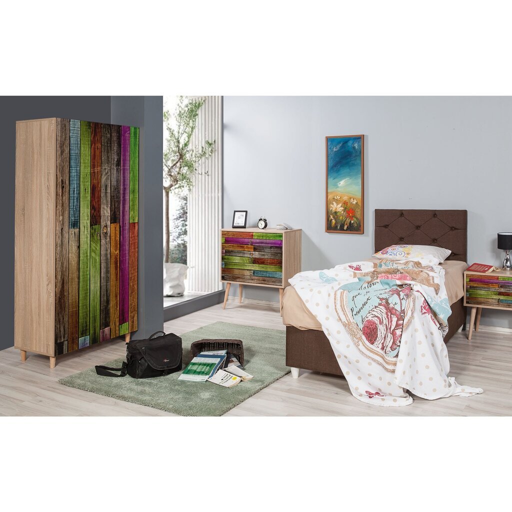 Spinta Kalune Design Wardrobe 863 (I), 90 cm, ąžuolo/įvairių spalvų цена и информация | Spintos | pigu.lt