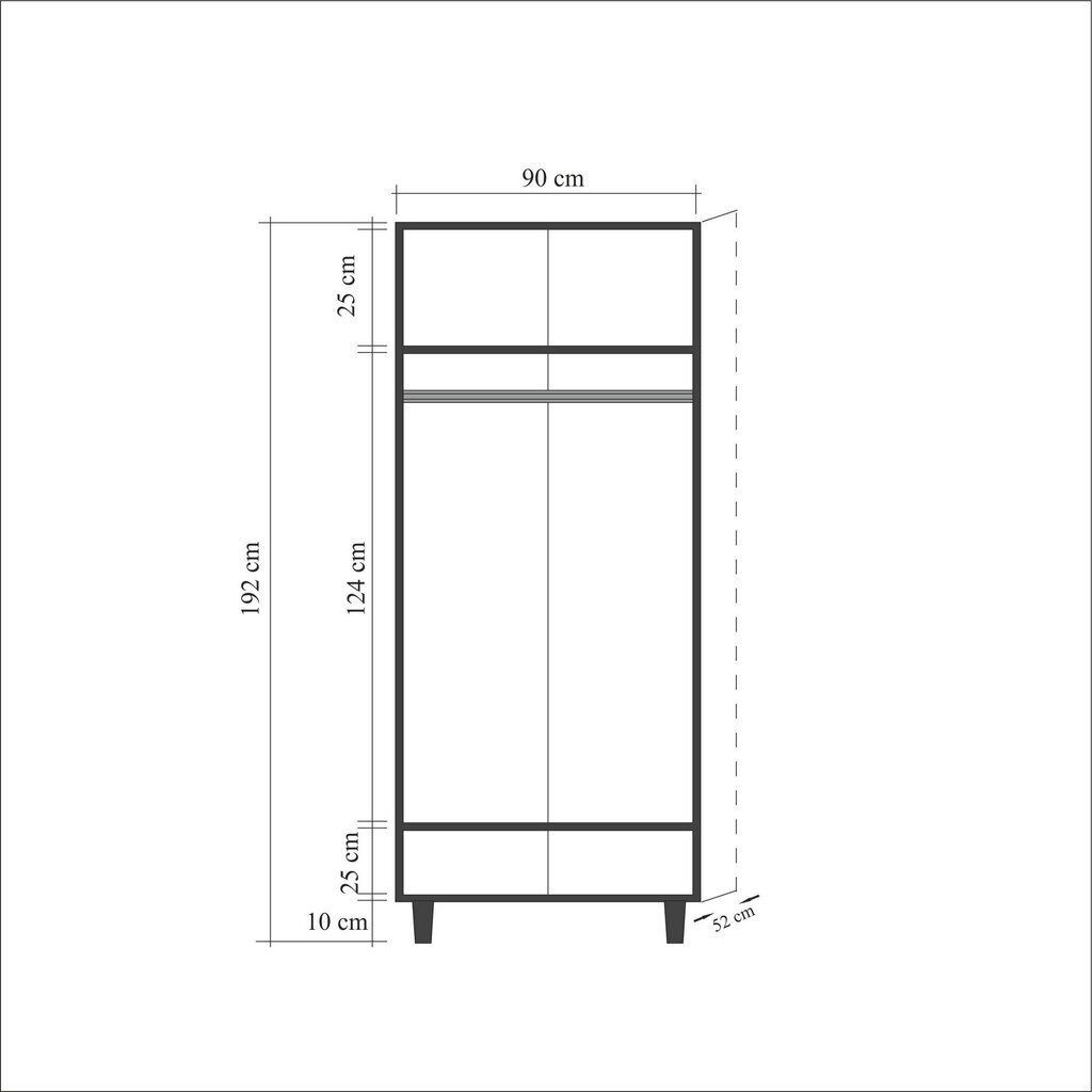 Spinta Kalune Design Wardrobe 863 (I), 90 cm, ąžuolo spalvos kaina ir informacija | Spintos | pigu.lt