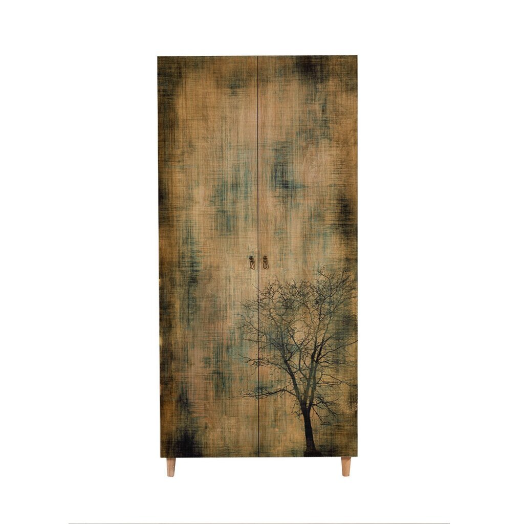 Spinta Kalune Design Wardrobe 863 (I), 90 cm, ąžuolo spalvos/tamsiai žalia kaina ir informacija | Spintos | pigu.lt