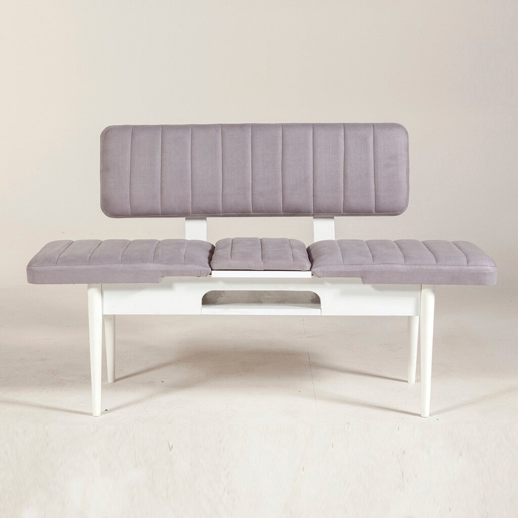 Suolas Kalune Design 869, baltas/šviesiai pilkas kaina ir informacija | Virtuvės ir valgomojo kėdės | pigu.lt