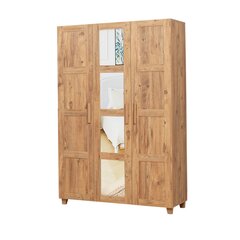 Шкаф Kalune Design Wardrobe 869 (III) с зеркалом, 120 см, светло-коричневый цена и информация | Шкафы | pigu.lt