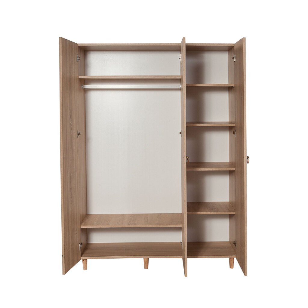 Spinta Kalune Design Wardrobe 863 (VI), 135 cm, ąžuolo spalvos/geltona kaina ir informacija | Spintos | pigu.lt