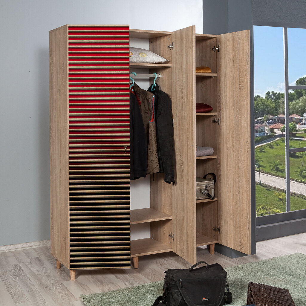 Spinta Kalune Design Wardrobe 863 (VI), 135 cm, raudona kaina ir informacija | Spintos | pigu.lt