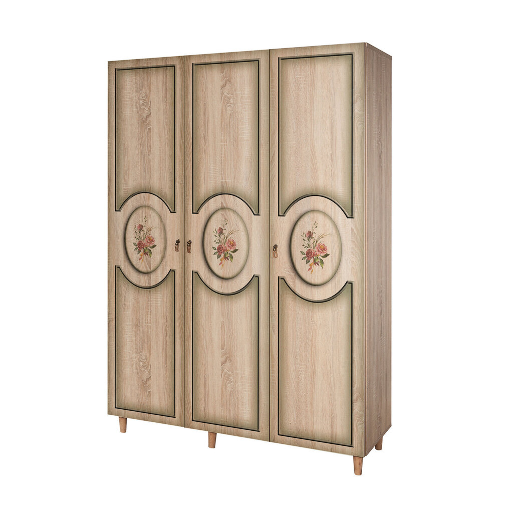 Spinta Kalune Design Wardrobe 863 (VI), 135 cm, ąžuolo spalvos/žalia kaina ir informacija | Spintos | pigu.lt