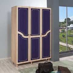 Шкаф Kalune Design Wardrobe 863 (VI), 135 см, дуб/темно-синий цена и информация | Шкафы | pigu.lt