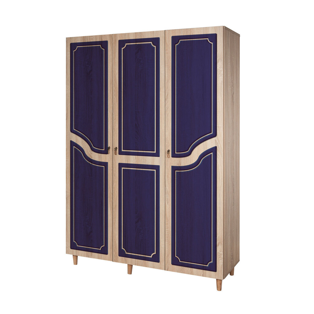 Spinta Kalune Design Wardrobe 863 (VI), 135 cm, ąžuolo spalvos/tamsiai mėlyna цена и информация | Spintos | pigu.lt