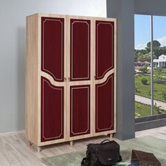 Шкаф Kalune Design Wardrobe 863 (VI), 135 см, дуб/темно-красный цена и информация | Шкафы | pigu.lt