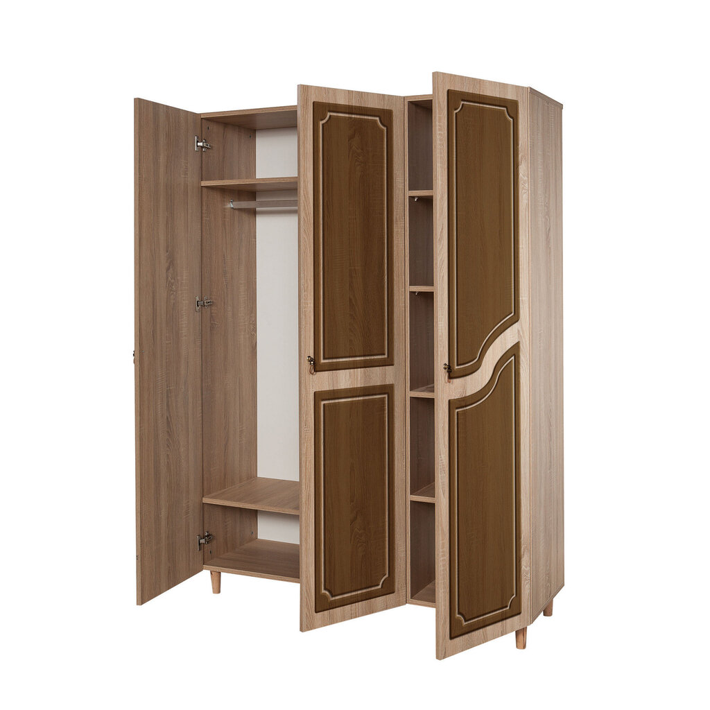 Spinta Kalune Design Wardrobe 863 (VI), 135 cm, ąžuolo spalvos/tamsiai ruda kaina ir informacija | Spintos | pigu.lt