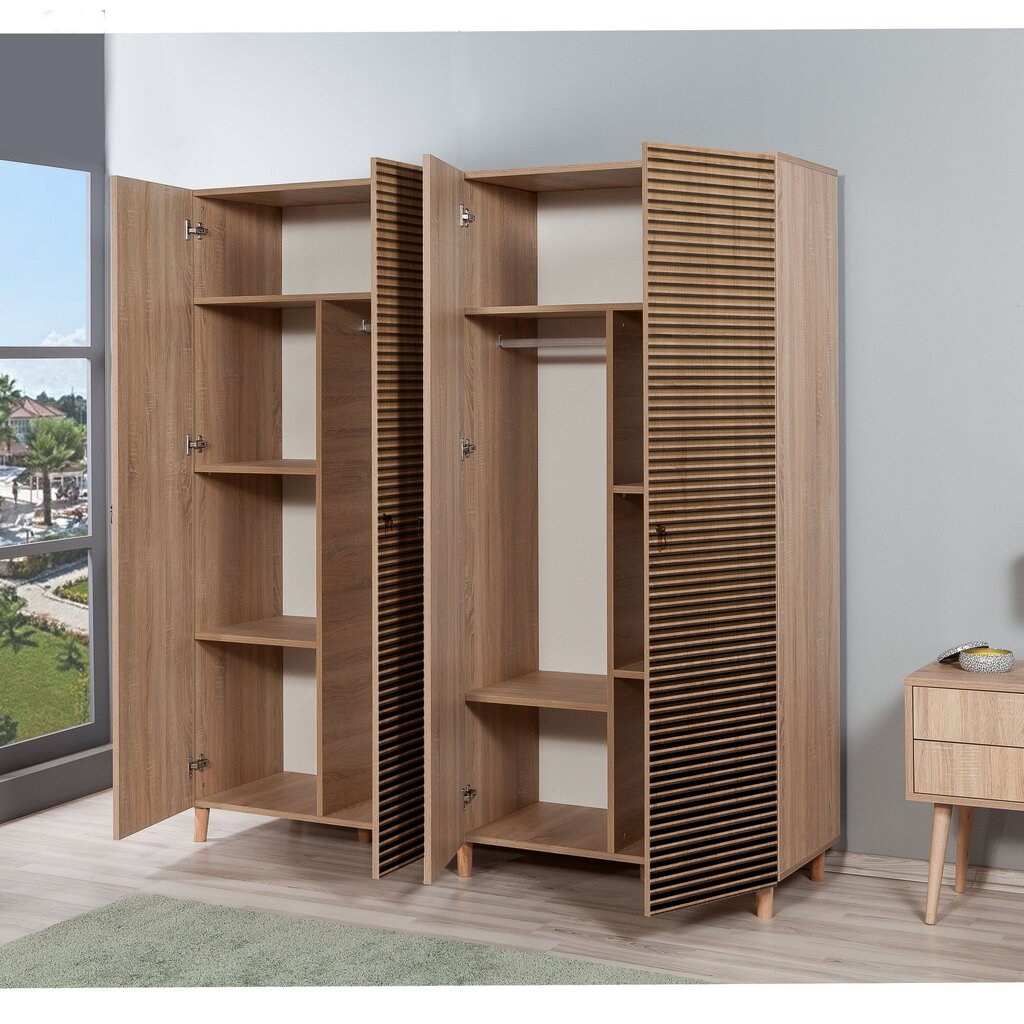 Spinta Kalune Design Wardrobe 869 (V), 180 cm, ąžuolo spalvos/geltona цена и информация | Spintos | pigu.lt