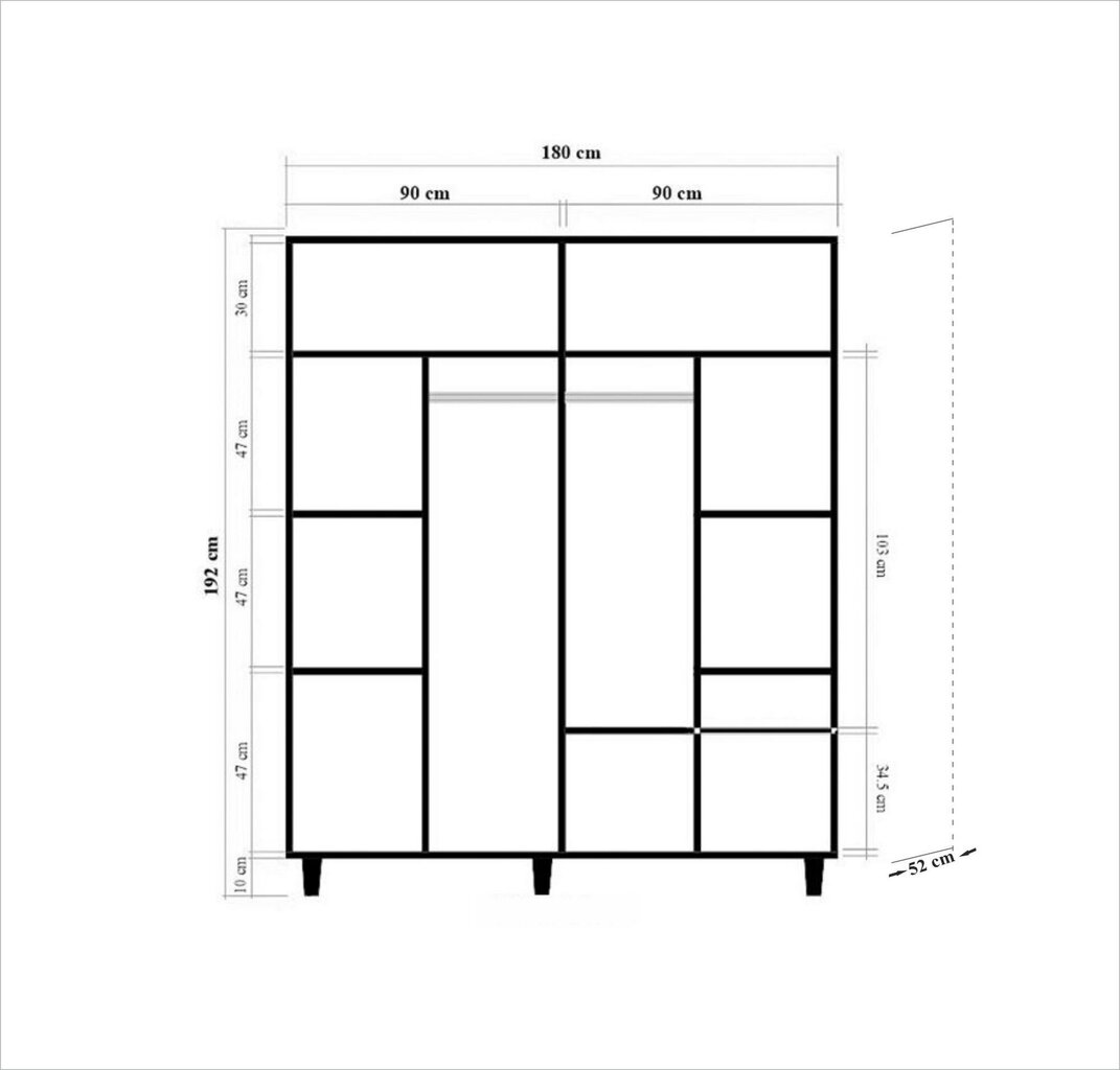 Spinta Kalune Design Wardrobe 869 (V), 180 cm, ąžuolo spalvos/geltona цена и информация | Spintos | pigu.lt