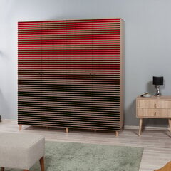 Шкаф Kalune Design Wardrobe 869 (V), 180 см, дуб/красный цена и информация | Шкафы | pigu.lt