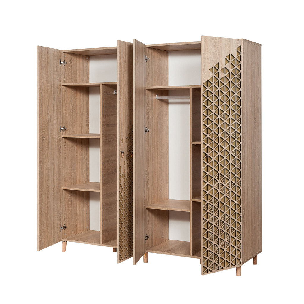 Spinta Kalune Design Wardrobe 863 (II), 180 cm, ąžuolo spalvos/geltona kaina ir informacija | Spintos | pigu.lt