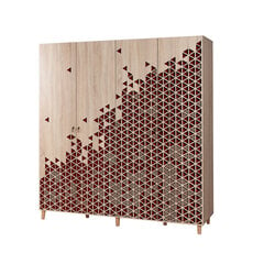 Spinta Kalune Design Wardrobe 863 (II), 180 cm, ąžuolo spalvos/raudonos spalvos kaina ir informacija | Spintos | pigu.lt