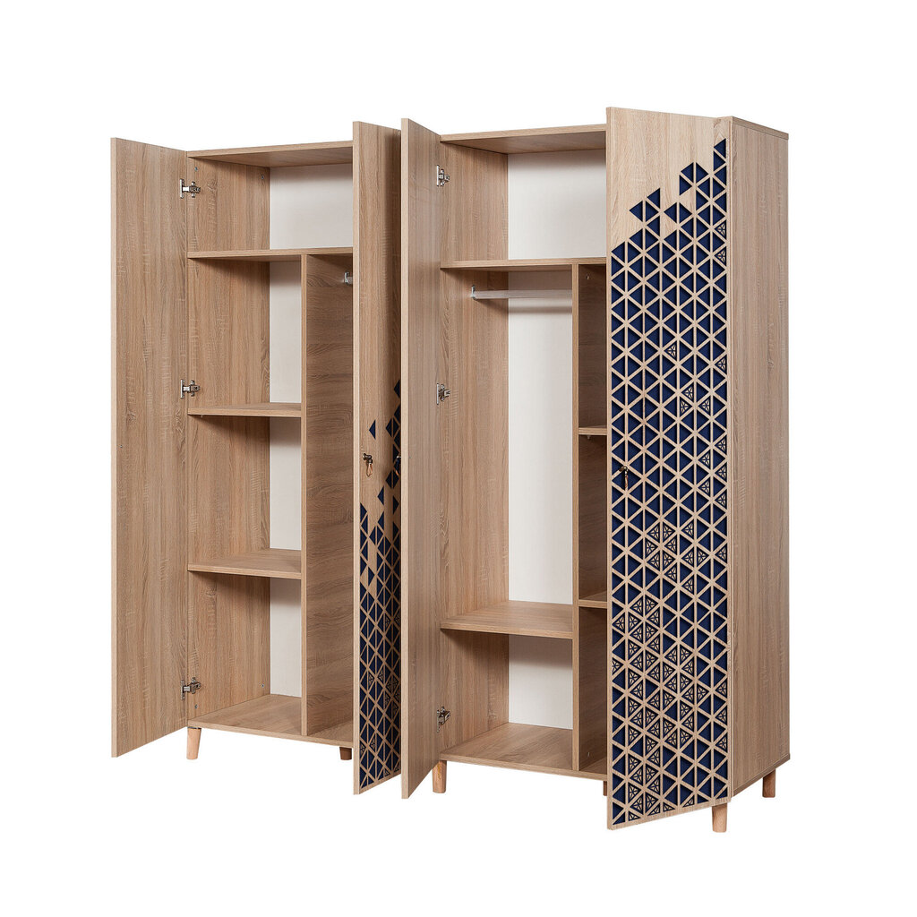 Spinta Kalune Design Wardrobe 863 (II), 180 cm, ąžuolo spalvos/mėlyna kaina ir informacija | Spintos | pigu.lt