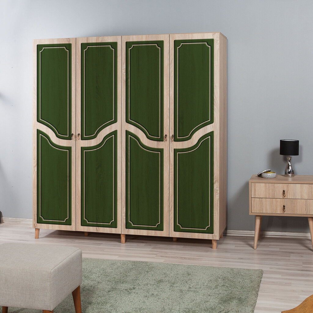 Spinta Kalune Design Wardrobe 863 (II), 180 cm, ąžuolo spalvos/žalia цена и информация | Spintos | pigu.lt