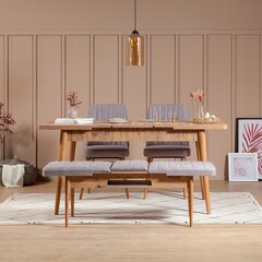 Комплект для столовой Kalune Design 869, светло-серый/бежевый цена и информация | Комплекты мебели для столовой | pigu.lt