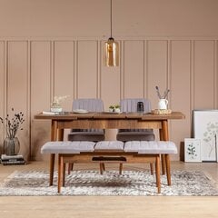 Комплект для столовой Kalune Design 869, коричневый/светло-серый цена и информация | Комплекты мебели для столовой | pigu.lt