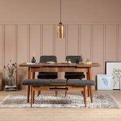 Комплект для столовой Kalune Design 869, коричневый/серый цена и информация | Комплекты мебели для столовой | pigu.lt
