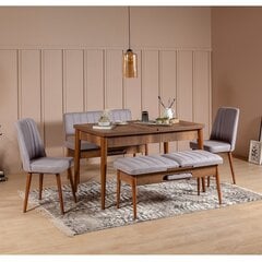Комплект для столовой Kalune Design 869(I), коричневый/светло-серый цена и информация | Комплекты мебели для столовой | pigu.lt