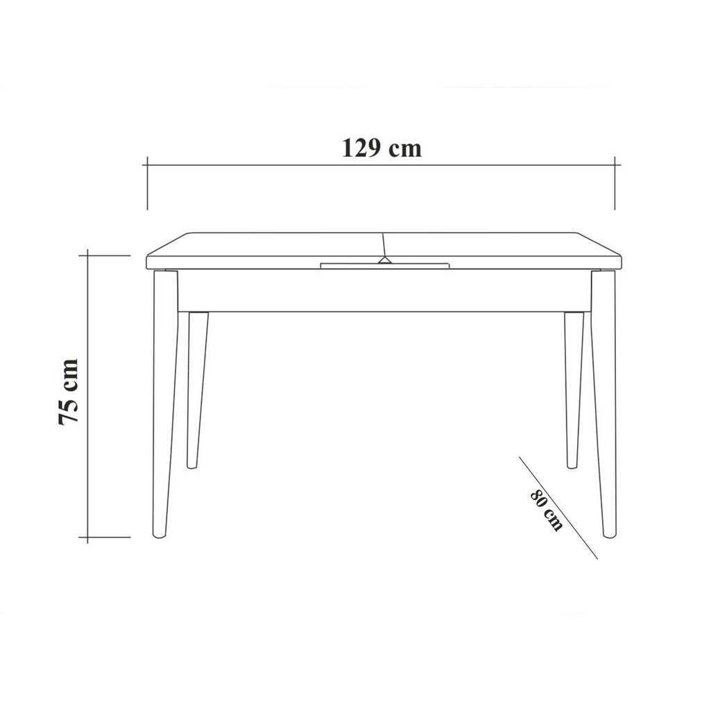 Valgomojo komplektas Kalune Design 869(I), baltas/pilkas kaina ir informacija | Valgomojo komplektai | pigu.lt