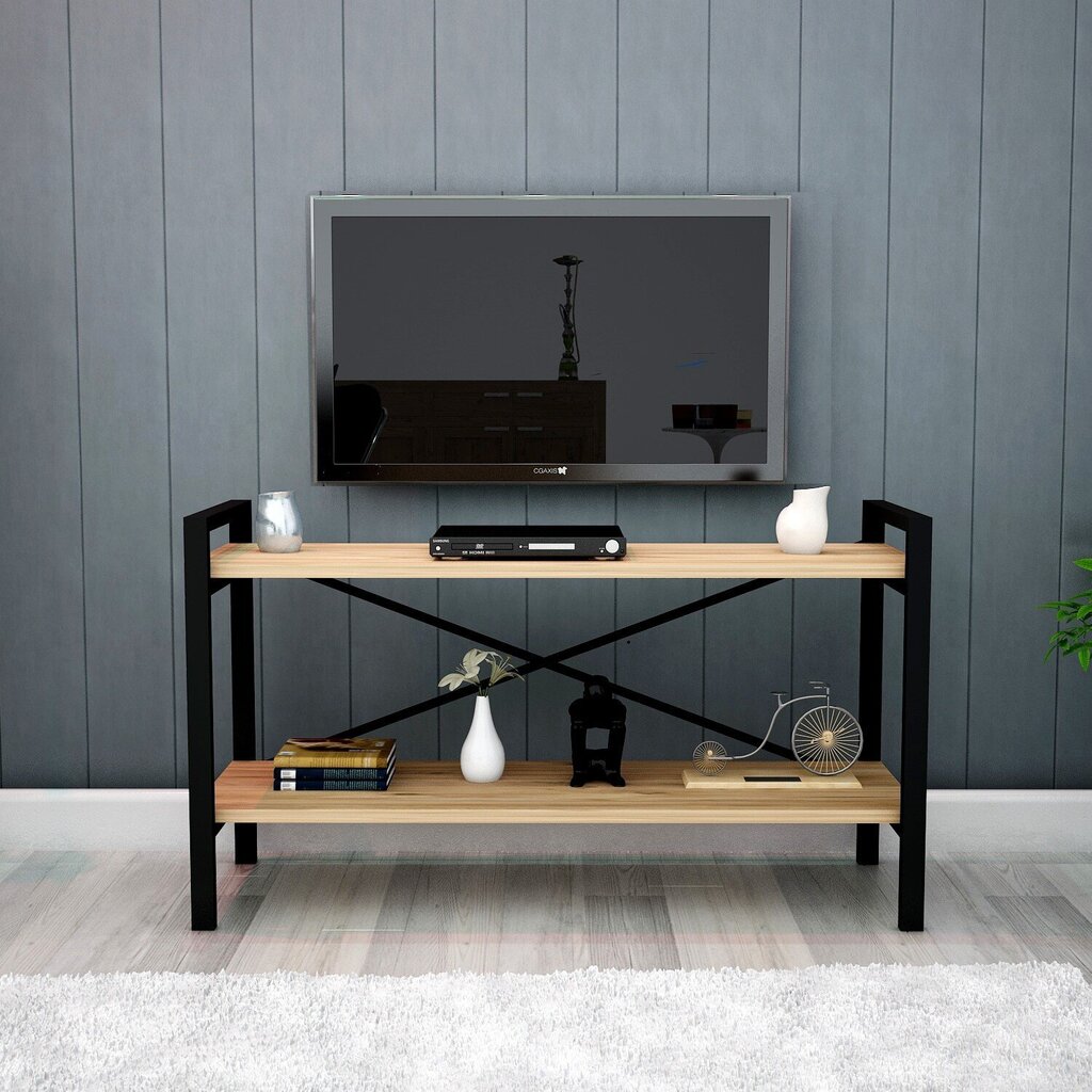 TV staliukas Kalune Design 570, 120 cm, smėlio spalvos kaina ir informacija | TV staliukai | pigu.lt