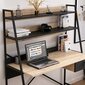 Rašomasis stalas Kalune Design 570 (I), juodas/šviesiai rudas kaina ir informacija | Kompiuteriniai, rašomieji stalai | pigu.lt