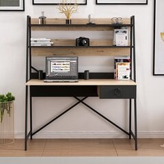 Письменный стол Kalune Design 570 (I), черный/светло-коричневый цена и информация | Компьютерные, письменные столы | pigu.lt