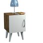 Naktinis staliukas Kalune Design 731(II), 55 cm, baltas/rudas kaina ir informacija | Spintelės prie lovos | pigu.lt