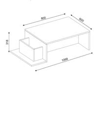 Kavos staliukas Kalune Design 731, baltas/smėlio spalvos kaina ir informacija | Kavos staliukai | pigu.lt