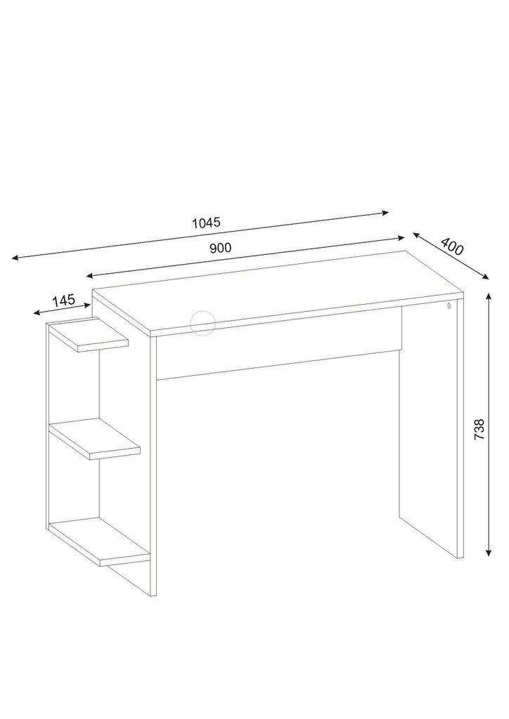Rašomasis stalas Kalune Design 731, 73,5 cm, baltas kaina ir informacija | Kompiuteriniai, rašomieji stalai | pigu.lt