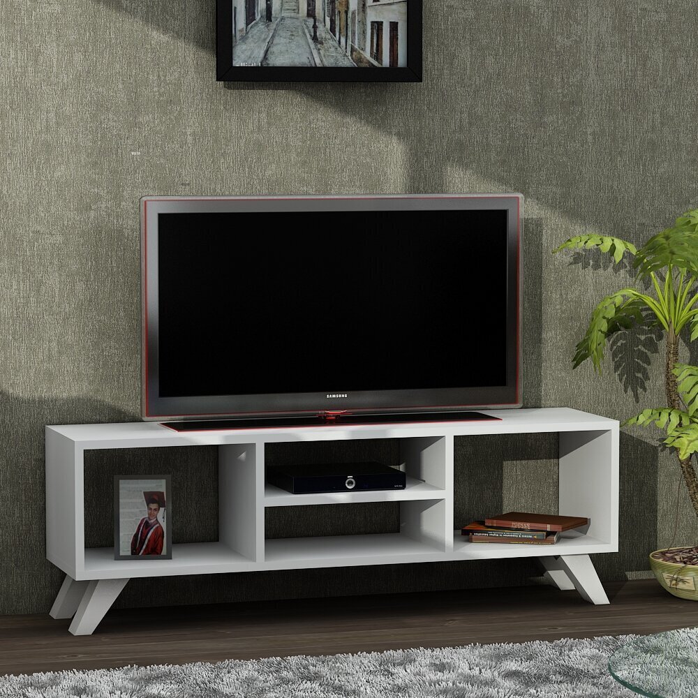 TV staliukas Kalune Design 731, 125 cm, baltas kaina ir informacija | TV staliukai | pigu.lt