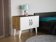 Naktinis staliukas Kalune Design 731(I), 55 cm, baltas/rudas kaina ir informacija | Spintelės prie lovos | pigu.lt