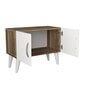 Naktinis staliukas Kalune Design 731(I), 55 cm, baltas/rudas kaina ir informacija | Spintelės prie lovos | pigu.lt