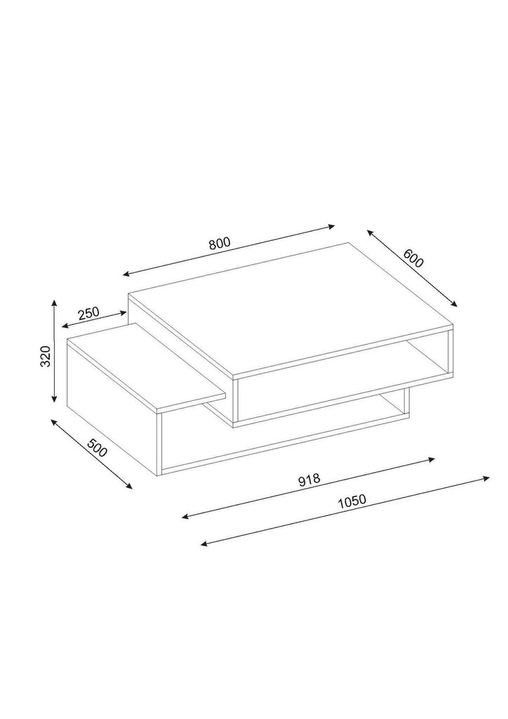 Kavos staliukas Kalune Design 731(I), baltas/smėlio spalvos цена и информация | Kavos staliukai | pigu.lt