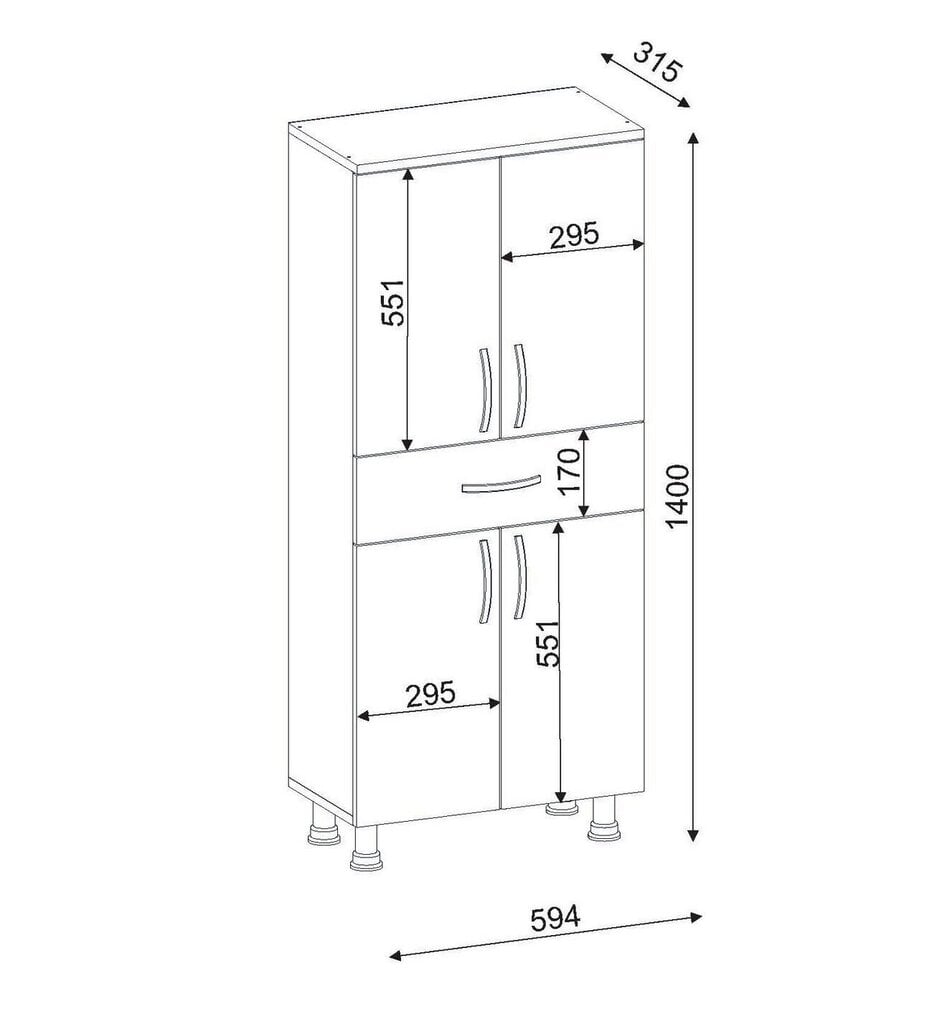 Pastatoma vonios spintelė Kalune Design 731(II), balta цена и информация | Vonios spintelės | pigu.lt