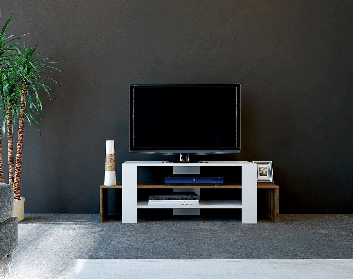 TV staliukas Kalune Design 745(III), 120 cm, rudas/baltas цена и информация | TV staliukai | pigu.lt